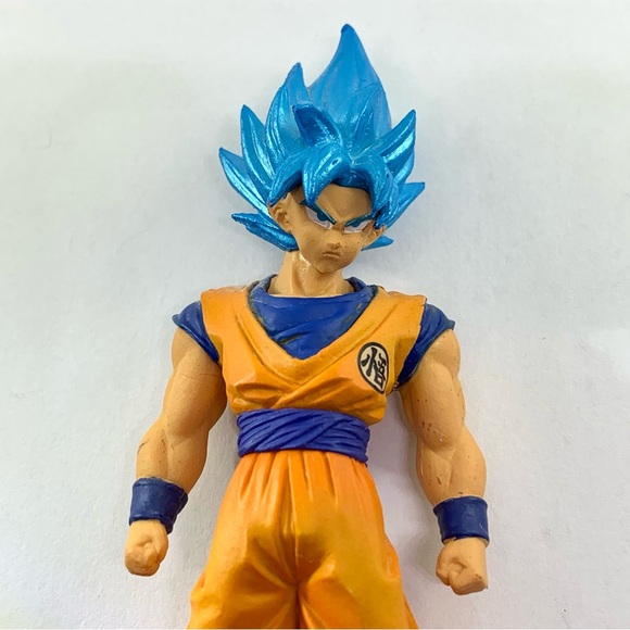DBZ Dragon Ball FighterZ Super Saiyan Blue Goku 4" Figure with Stand Gamestop - Picture 12 of 16